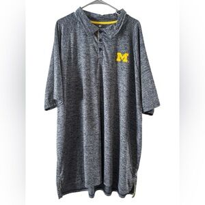 Colosseum Men's University of Michigan Gray Polo Shirt Size 2XT